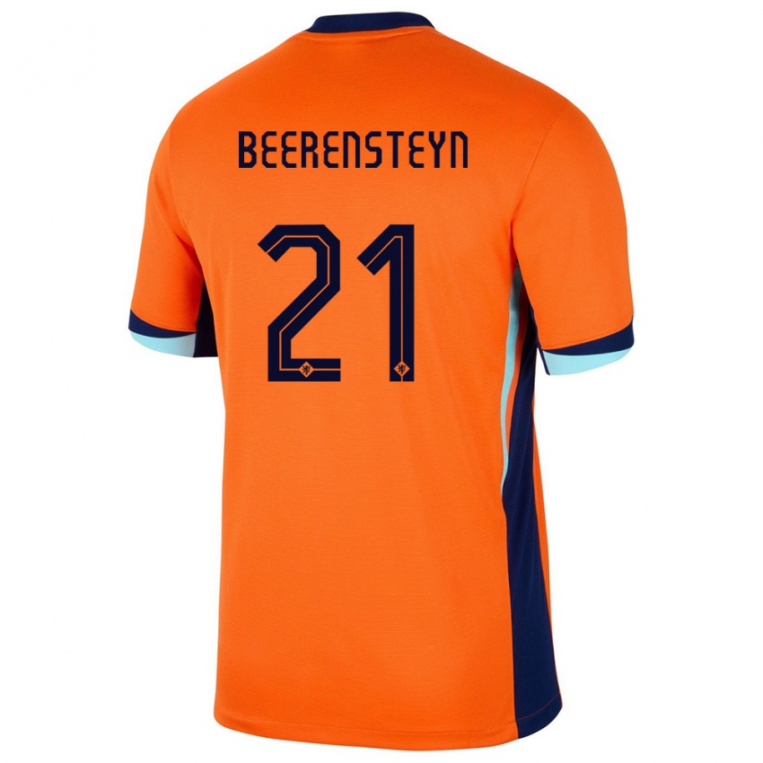 Kinder Niederlande Lineth Beerensteyn #21 Orange Heimtrikot Trikot 24-26 T-Shirt