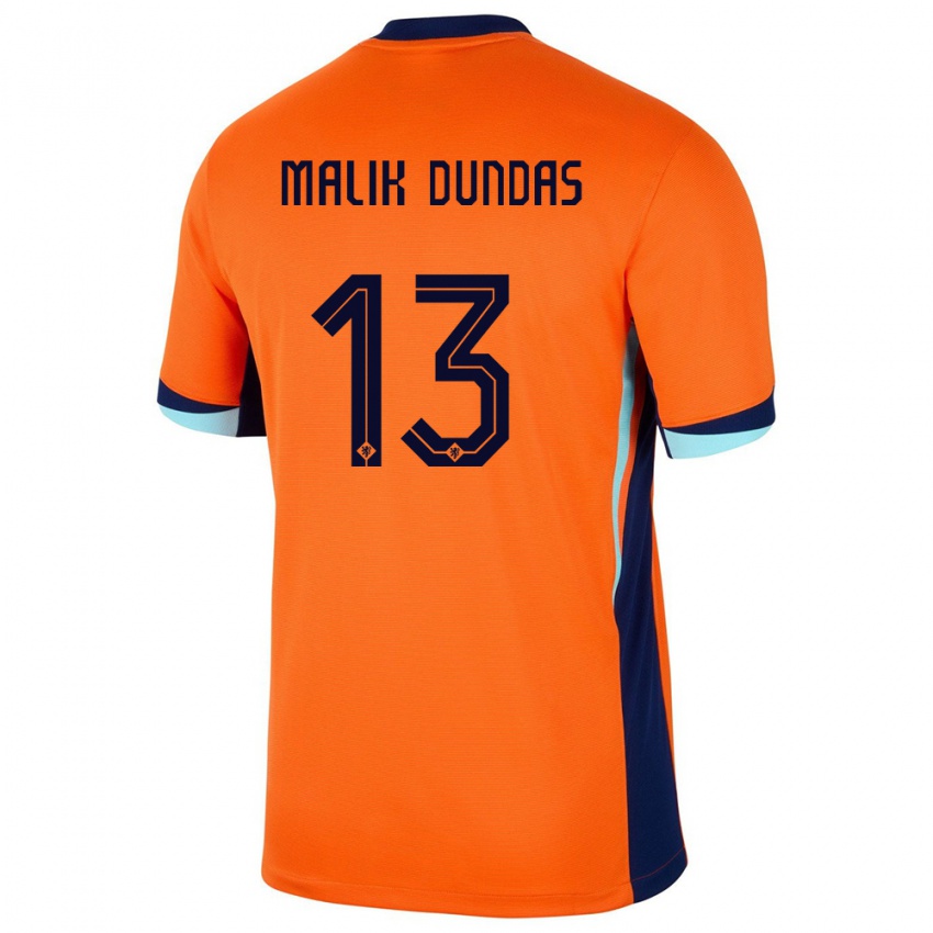 Kinder Niederlande Noa Malik Dundas #13 Orange Heimtrikot Trikot 24-26 T-Shirt