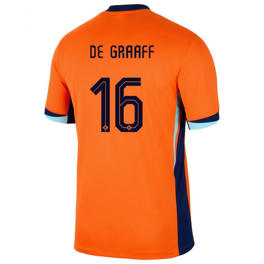 Kinder Niederlande Tom De Graaff #16 Orange Heimtrikot Trikot 24-26 T-Shirt