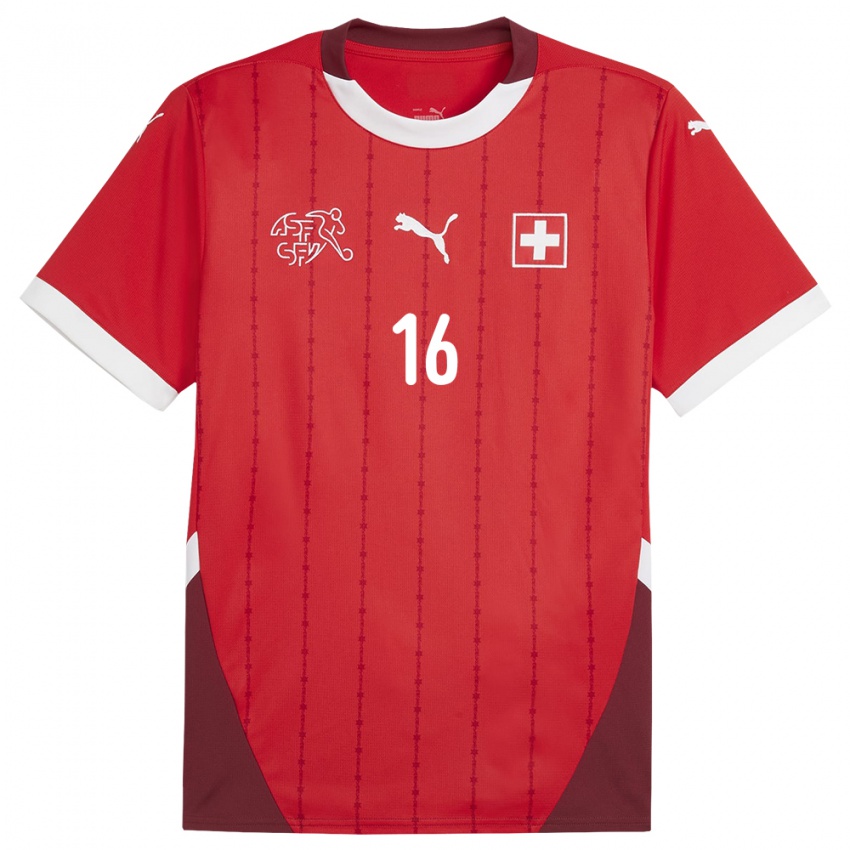 Kinder Schweiz Christian Fassnacht #16 Rot Heimtrikot Trikot 24-26 T-Shirt