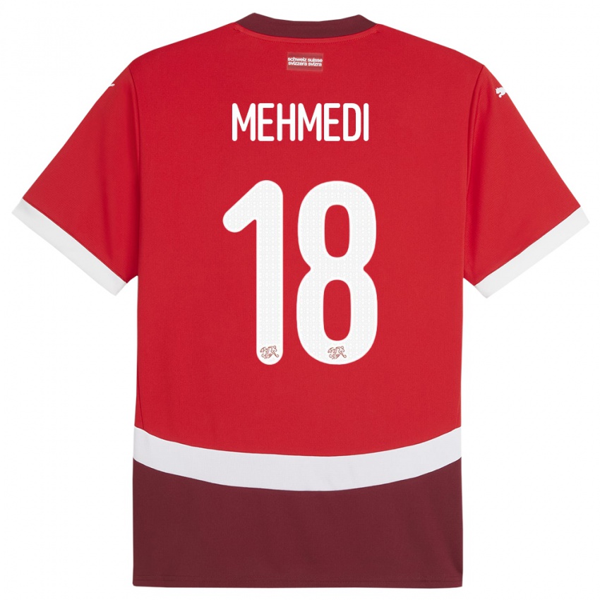 Kinder Schweiz Admir Mehmedi #18 Rot Heimtrikot Trikot 24-26 T-Shirt