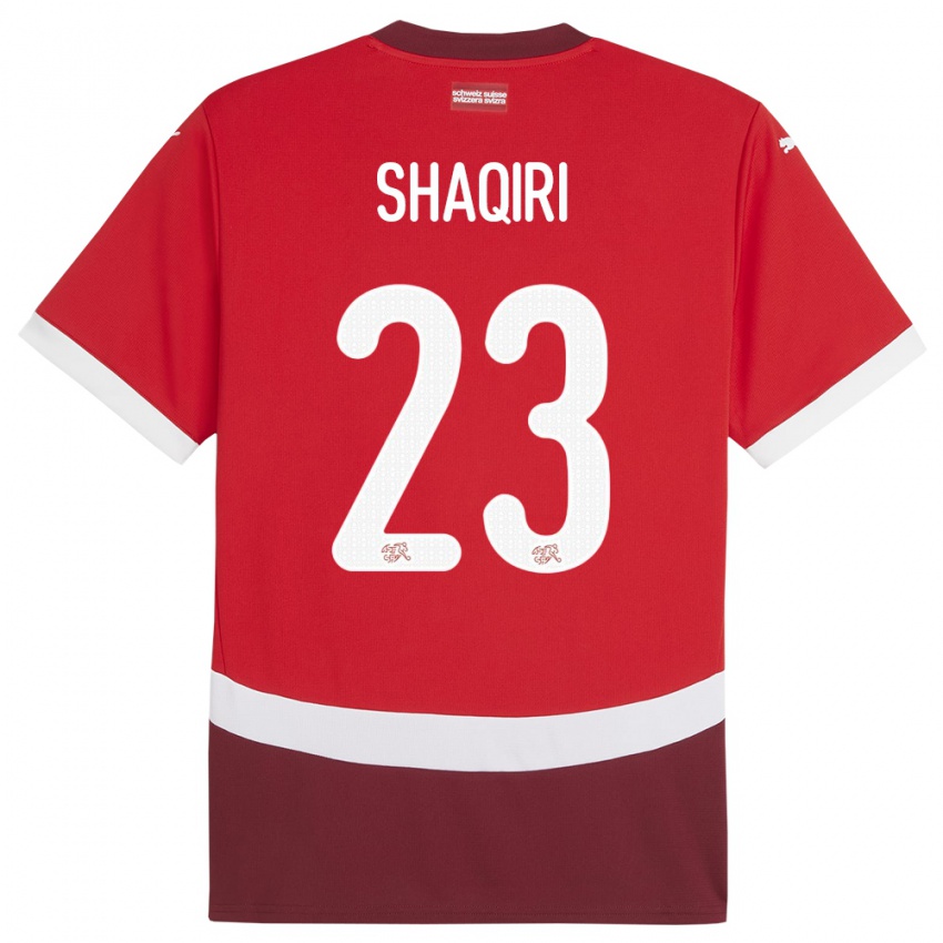 Kinder Schweiz Xherdan Shaqiri #23 Rot Heimtrikot Trikot 24-26 T-Shirt