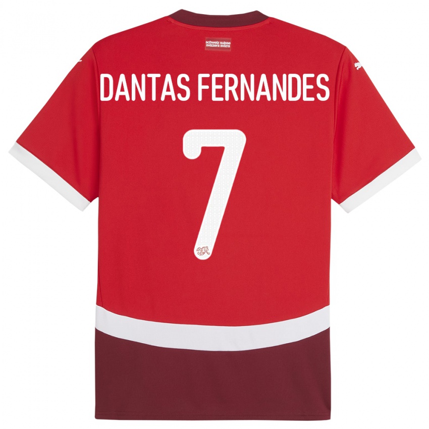 Kinder Schweiz Ronaldo Dantas Fernandes #7 Rot Heimtrikot Trikot 24-26 T-Shirt