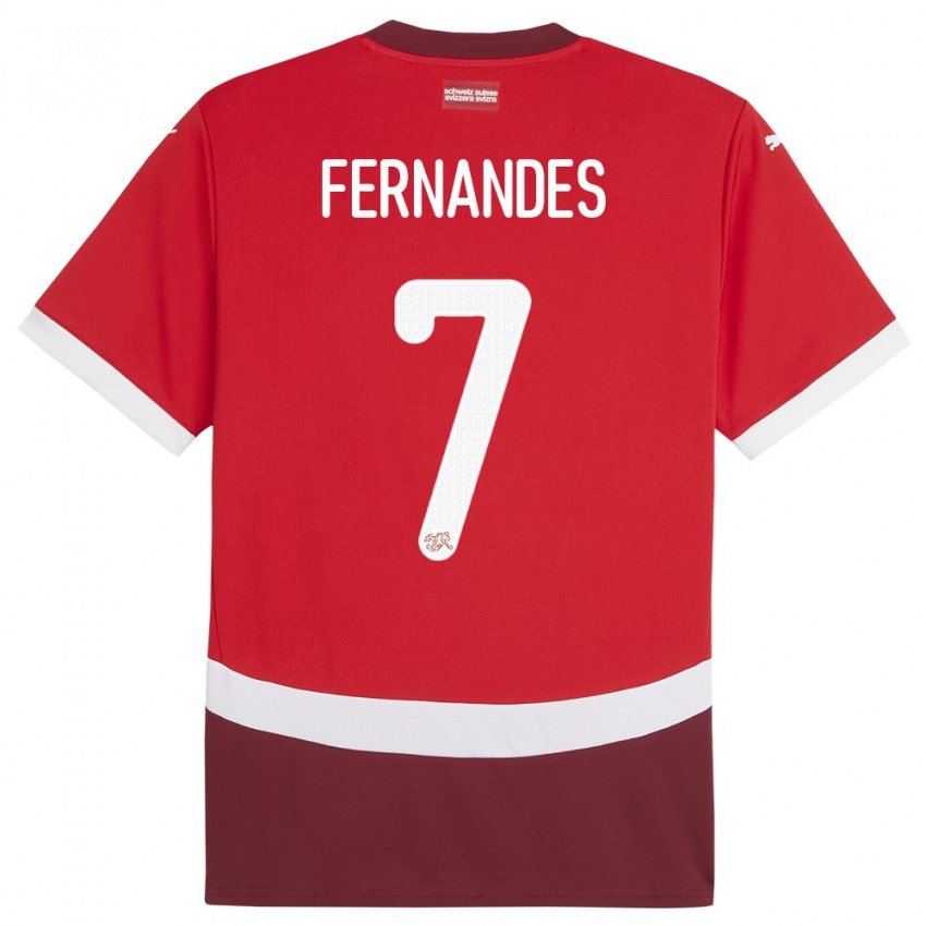 Kinder Schweiz Ruben Fernandes #7 Rot Heimtrikot Trikot 24-26 T-Shirt