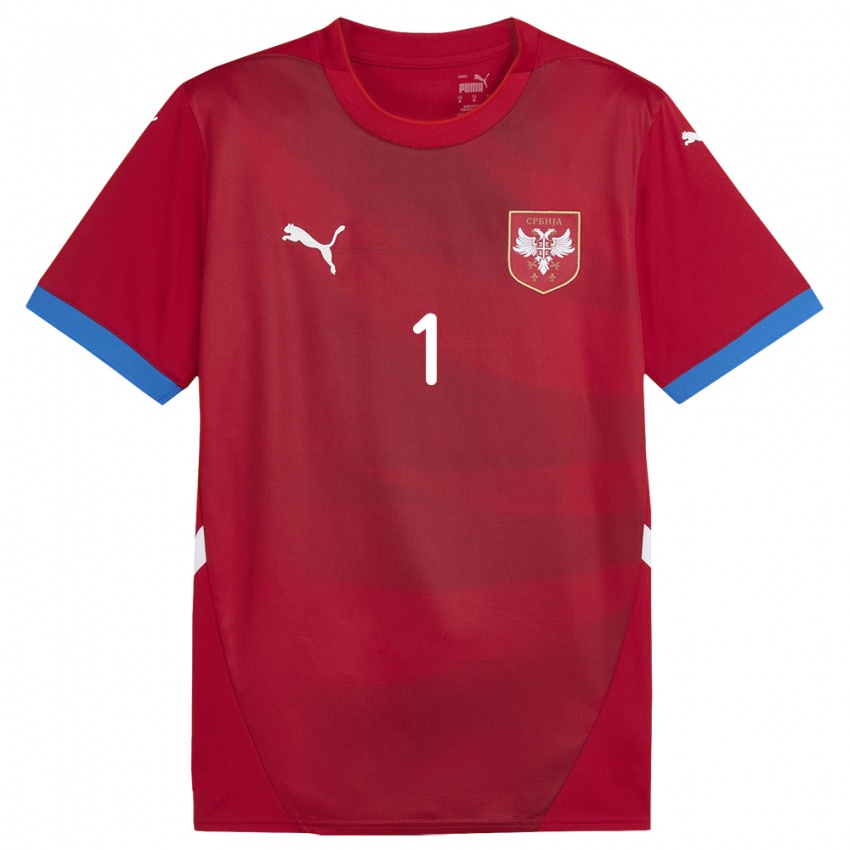 Kinder Serbien Marko Dmitrovic #1 Rot Heimtrikot Trikot 24-26 T-Shirt