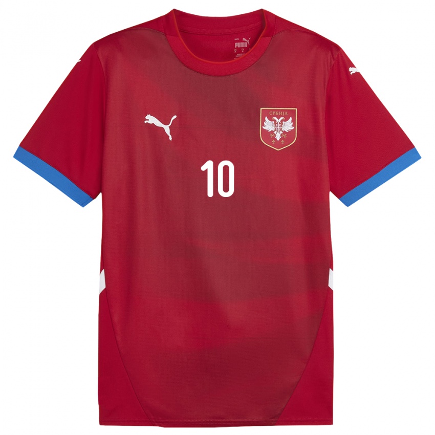 Kinder Serbien Dusan Tadic #10 Rot Heimtrikot Trikot 24-26 T-Shirt