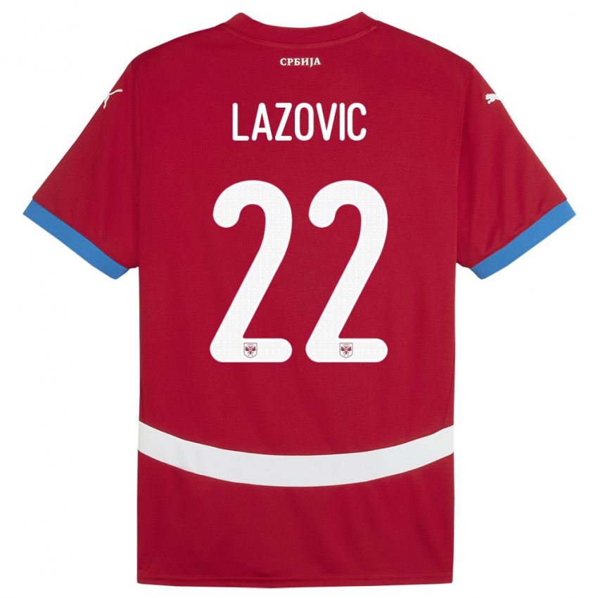 Kinder Serbien Darko Lazovic #22 Rot Heimtrikot Trikot 24-26 T-Shirt