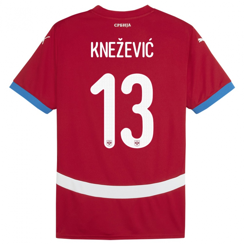 Kinder Serbien Milana Knezevic #13 Rot Heimtrikot Trikot 24-26 T-Shirt