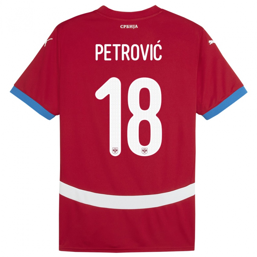 Kinder Serbien Emilija Petrovic #18 Rot Heimtrikot Trikot 24-26 T-Shirt