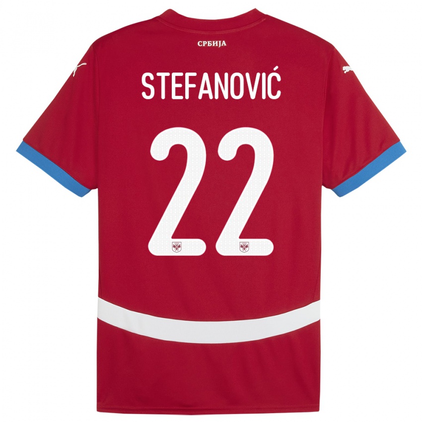 Kinder Serbien Dejana Stefanovic #22 Rot Heimtrikot Trikot 24-26 T-Shirt