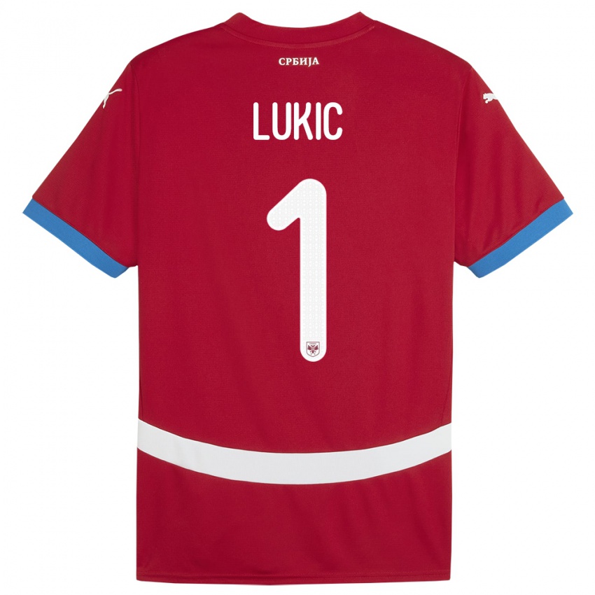 Kinder Serbien Ognjen Lukic #1 Rot Heimtrikot Trikot 24-26 T-Shirt