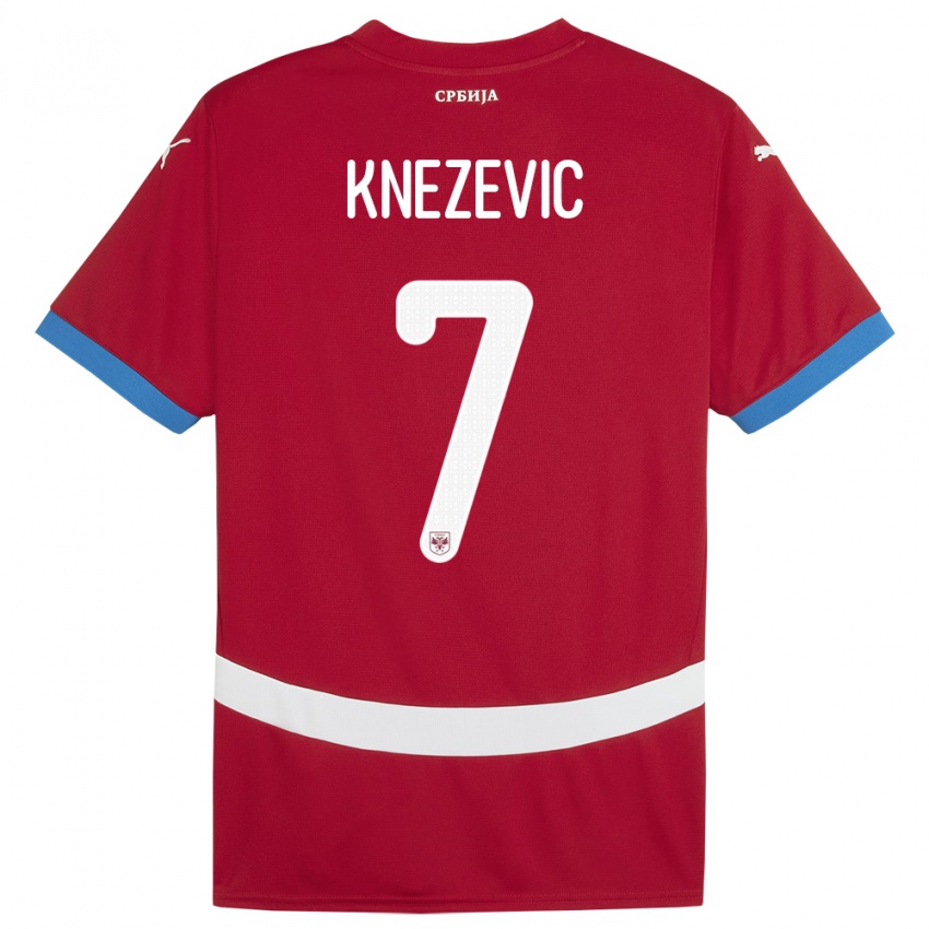 Kinder Serbien Nikola Knezevic #7 Rot Heimtrikot Trikot 24-26 T-Shirt