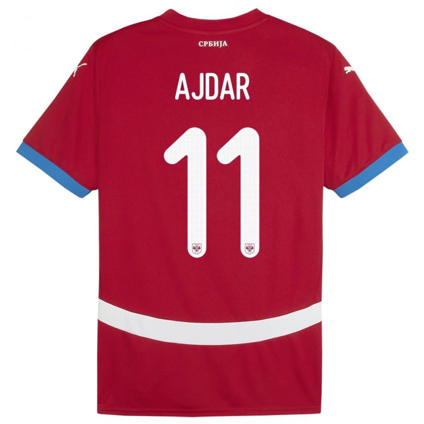 Kinder Serbien Ognjen Ajdar #11 Rot Heimtrikot Trikot 24-26 T-Shirt