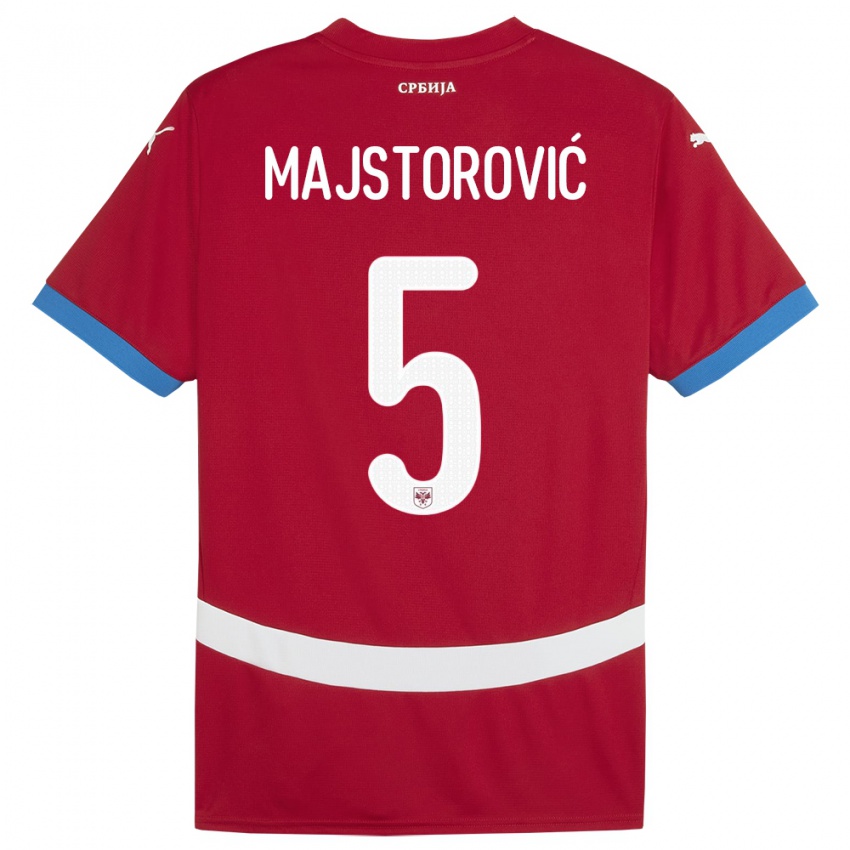 Kinder Serbien Milan Majstorovic #5 Rot Heimtrikot Trikot 24-26 T-Shirt