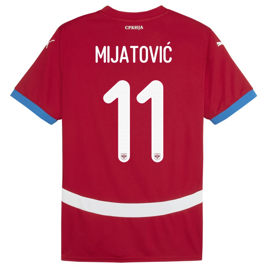 Kinder Serbien Jovan Mijatovic #11 Rot Heimtrikot Trikot 24-26 T-Shirt