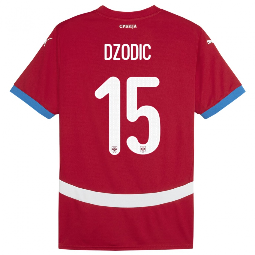 Kinder Serbien Stefan Dzodic #15 Rot Heimtrikot Trikot 24-26 T-Shirt