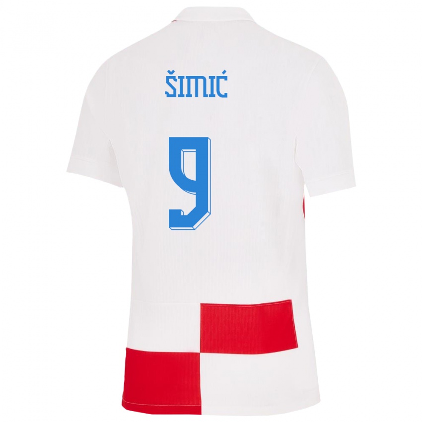 Kinder Kroatien Roko Simic #9 Weiß Rot Heimtrikot Trikot 24-26 T-Shirt