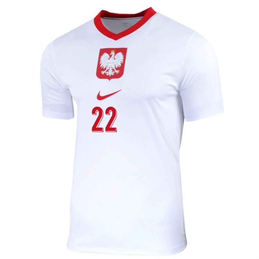 Kinder Polen Bartlomiej Dragowski #22 Weiß Heimtrikot Trikot 24-26 T-Shirt