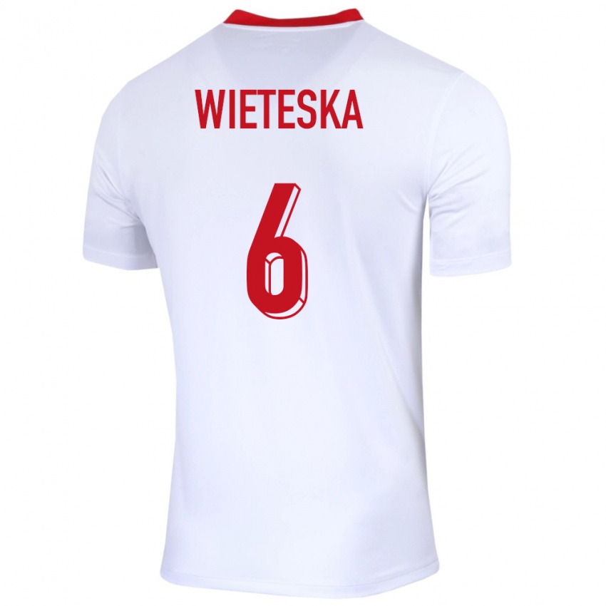 Kinder Polen Mateusz Wieteska #6 Weiß Heimtrikot Trikot 24-26 T-Shirt