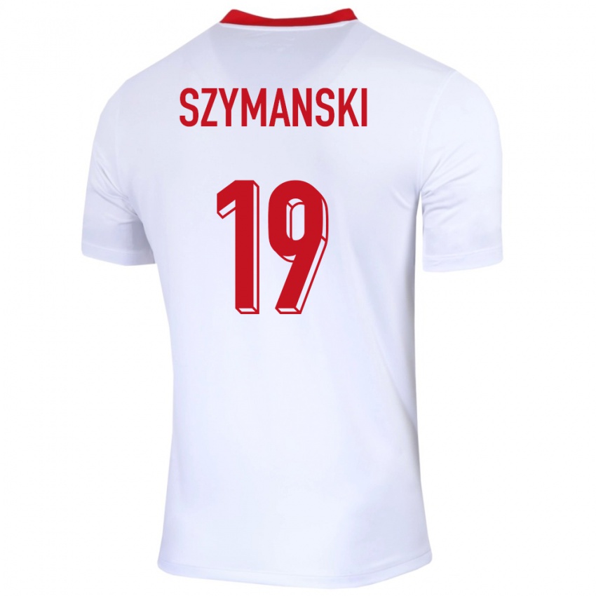 Kinder Polen Sebastian Szymanski #19 Weiß Heimtrikot Trikot 24-26 T-Shirt