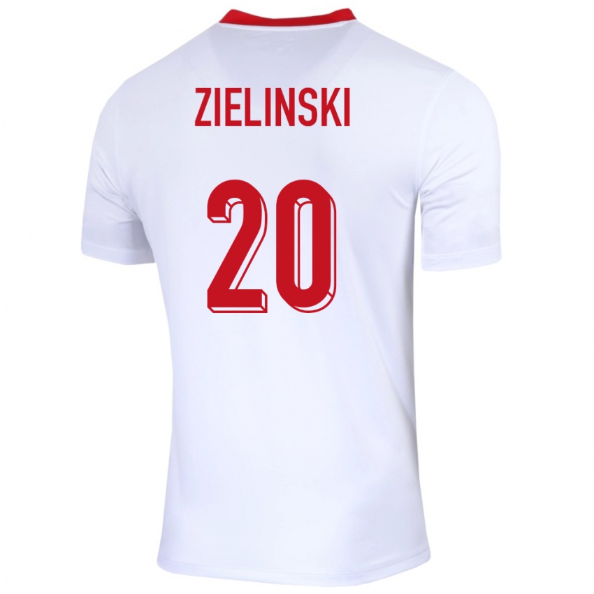 Kinder Polen Piotr Zielinski #20 Weiß Heimtrikot Trikot 24-26 T-Shirt