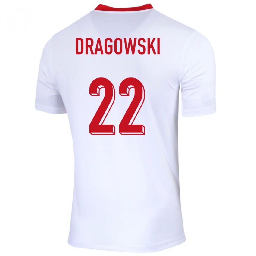 Kinder Polen Bartlomiej Dragowski #22 Weiß Heimtrikot Trikot 24-26 T-Shirt