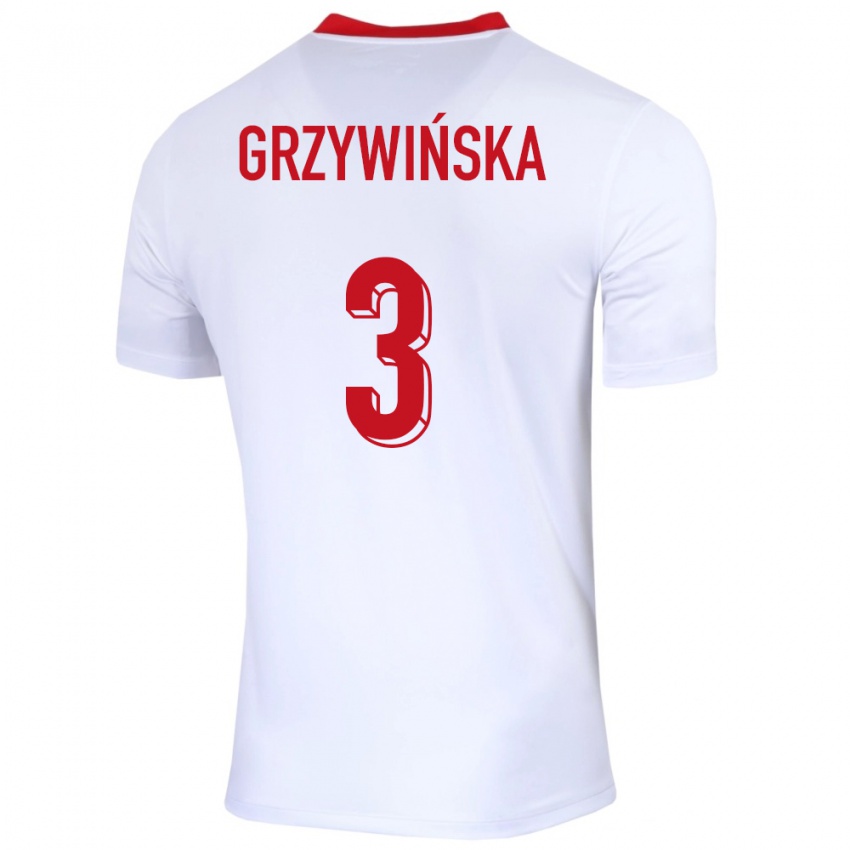 Kinder Polen Gabriela Grzywinska #3 Weiß Heimtrikot Trikot 24-26 T-Shirt