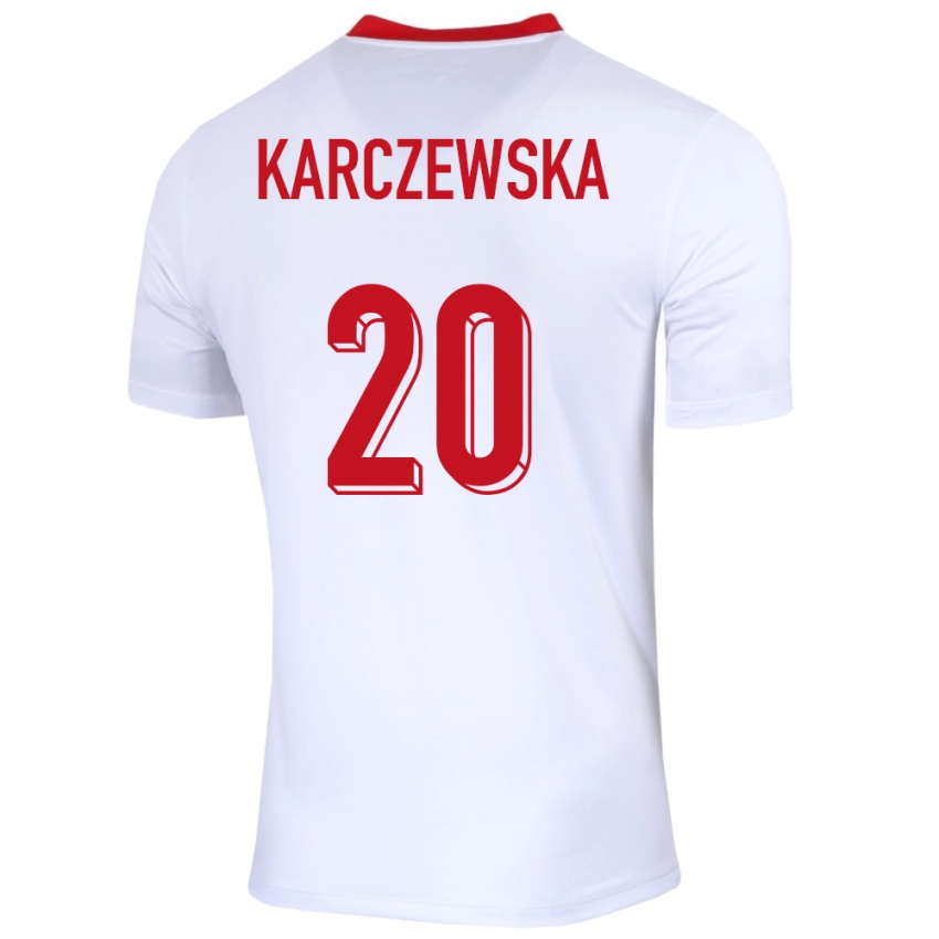 Kinder Polen Nikola Karczewska #20 Weiß Heimtrikot Trikot 24-26 T-Shirt