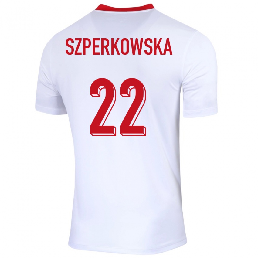 Kinder Polen Oliwia Szperkowska #22 Weiß Heimtrikot Trikot 24-26 T-Shirt