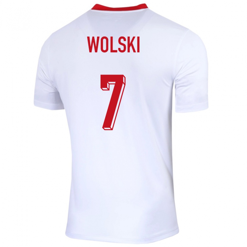 Kinder Polen Filip Wolski #7 Weiß Heimtrikot Trikot 24-26 T-Shirt