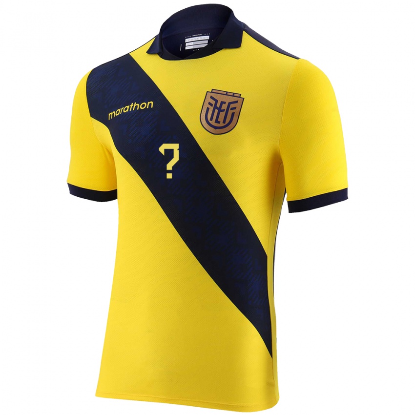 Kinder Ecuador Ihren Namen #0 Gelb Heimtrikot Trikot 24-26 T-Shirt