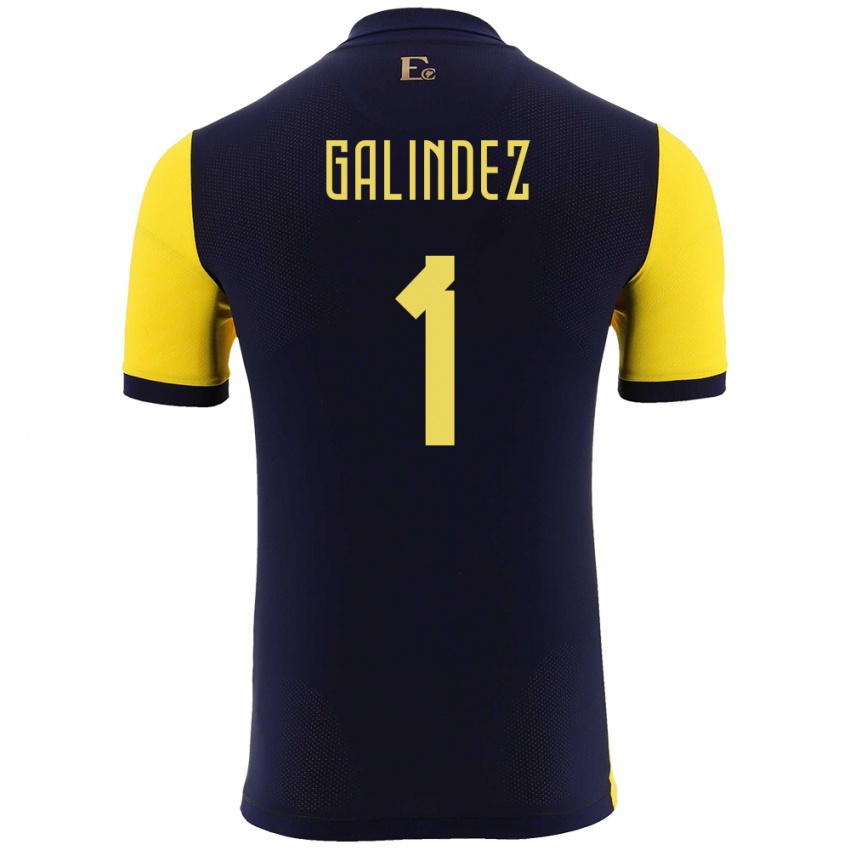 Kinder Ecuador Hernan Galindez #1 Gelb Heimtrikot Trikot 24-26 T-Shirt