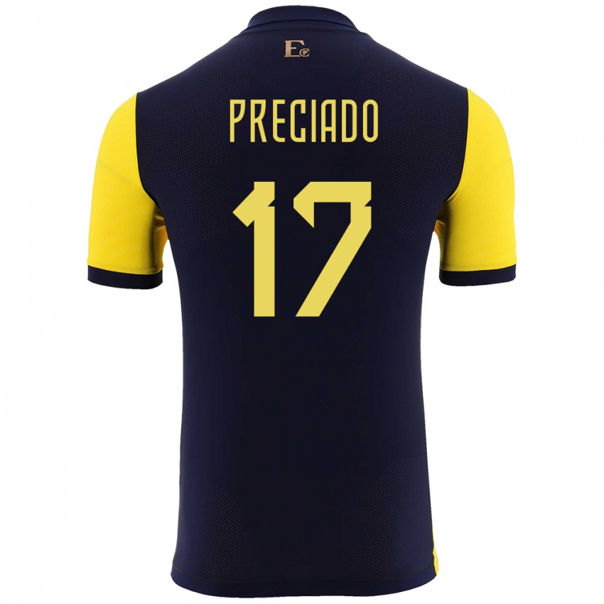 Kinder Ecuador Angelo Preciado #17 Gelb Heimtrikot Trikot 24-26 T-Shirt