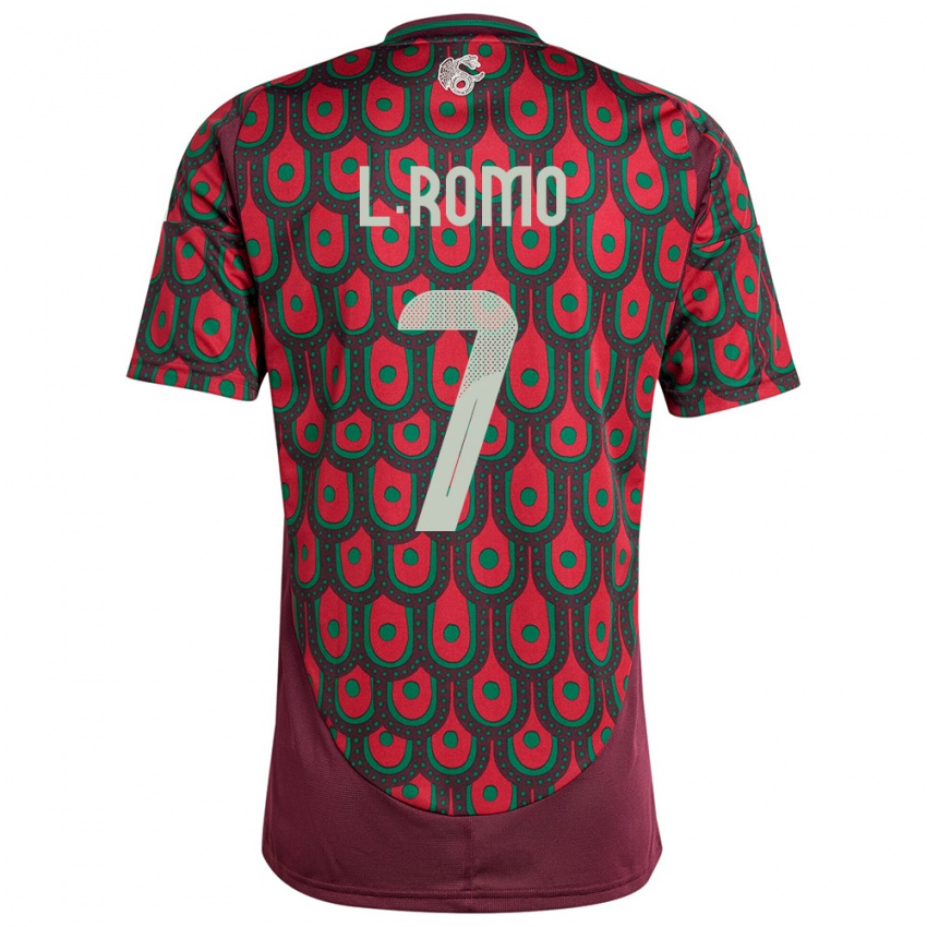 Kinder Mexiko Luis Romo #7 Kastanienbraun Heimtrikot Trikot 24-26 T-Shirt