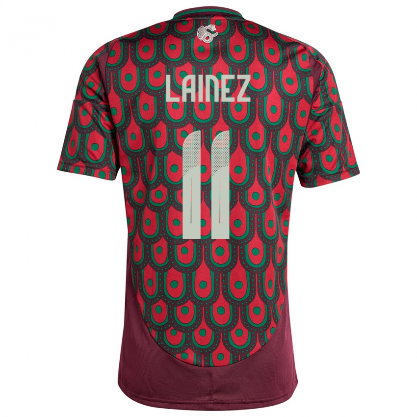 Kinder Mexiko Diego Lainez #11 Kastanienbraun Heimtrikot Trikot 24-26 T-Shirt