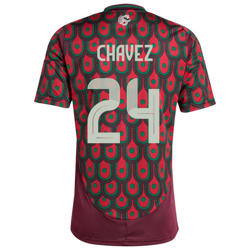 Kinder Mexiko Luis Chavez #24 Kastanienbraun Heimtrikot Trikot 24-26 T-Shirt