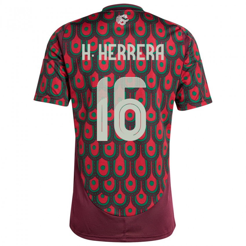 Kinder Mexiko Hector Herrera #16 Kastanienbraun Heimtrikot Trikot 24-26 T-Shirt