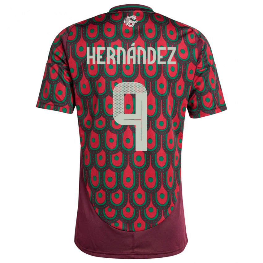 Kinder Mexiko Jesus Hernandez #9 Kastanienbraun Heimtrikot Trikot 24-26 T-Shirt