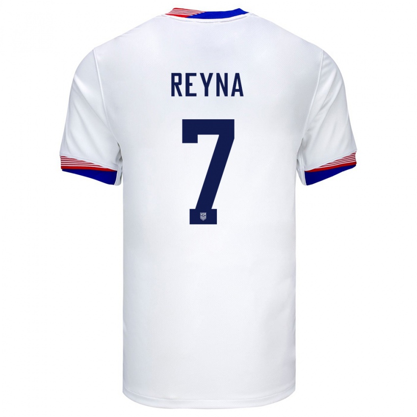 Kinder Vereinigte Staaten Giovanni Reyna #7 Weiß Heimtrikot Trikot 24-26 T-Shirt