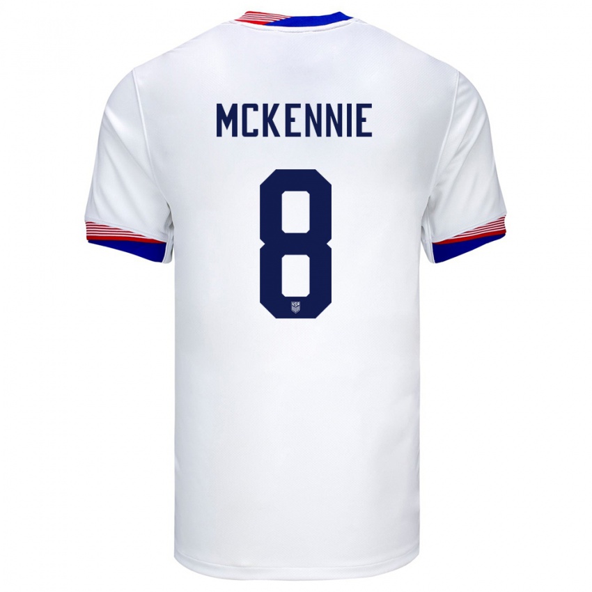 Kinder Vereinigte Staaten Weston Mckennie #8 Weiß Heimtrikot Trikot 24-26 T-Shirt