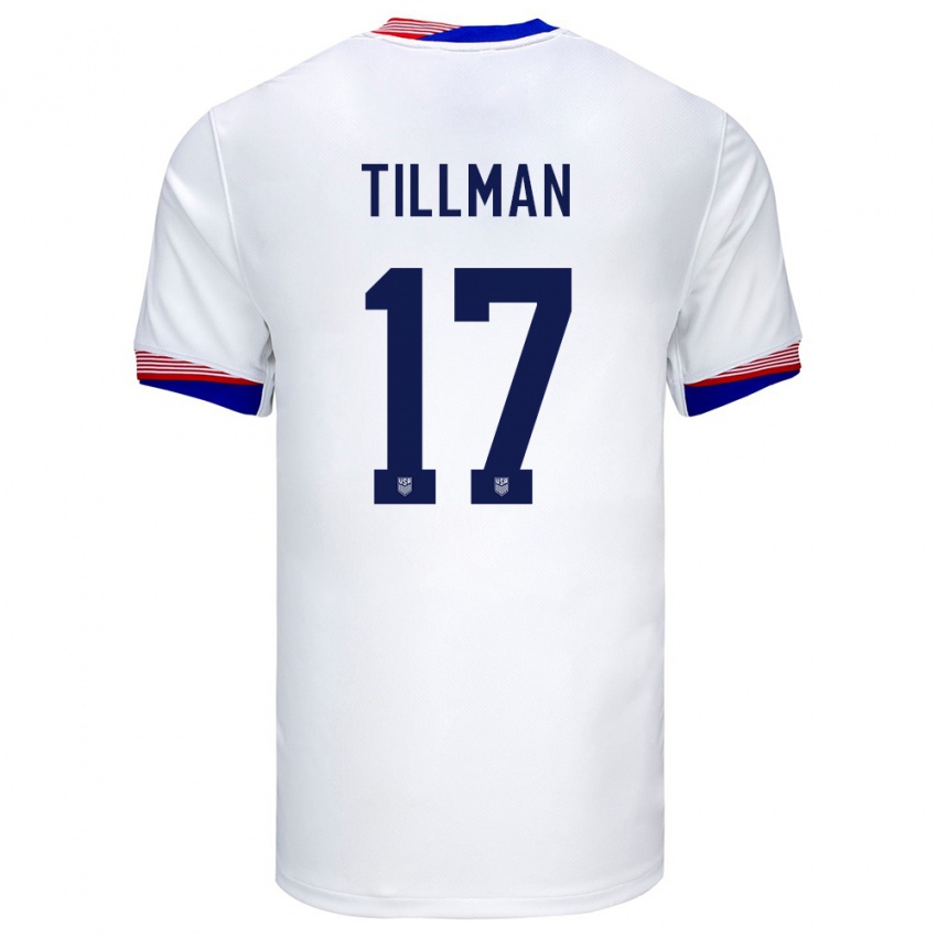 Kinder Vereinigte Staaten Malik Tillman #17 Weiß Heimtrikot Trikot 24-26 T-Shirt