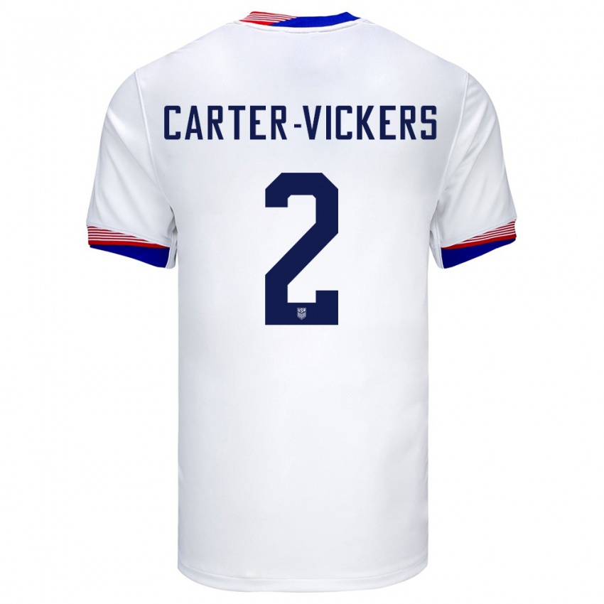 Kinder Vereinigte Staaten Cameron Carter-Vickers #2 Weiß Heimtrikot Trikot 24-26 T-Shirt