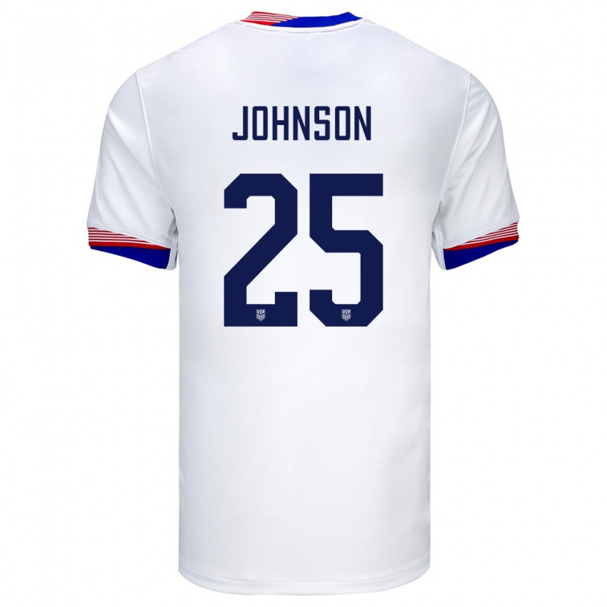 Kinder Vereinigte Staaten Sean Johnson #25 Weiß Heimtrikot Trikot 24-26 T-Shirt