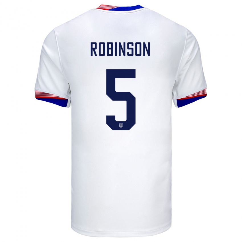 Kinder Vereinigte Staaten Antonee Robinson #5 Weiß Heimtrikot Trikot 24-26 T-Shirt