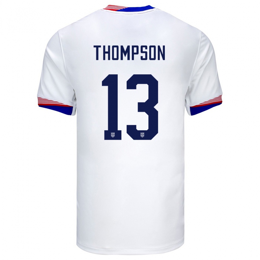 Kinder Vereinigte Staaten Alyssa Thompson #13 Weiß Heimtrikot Trikot 24-26 T-Shirt