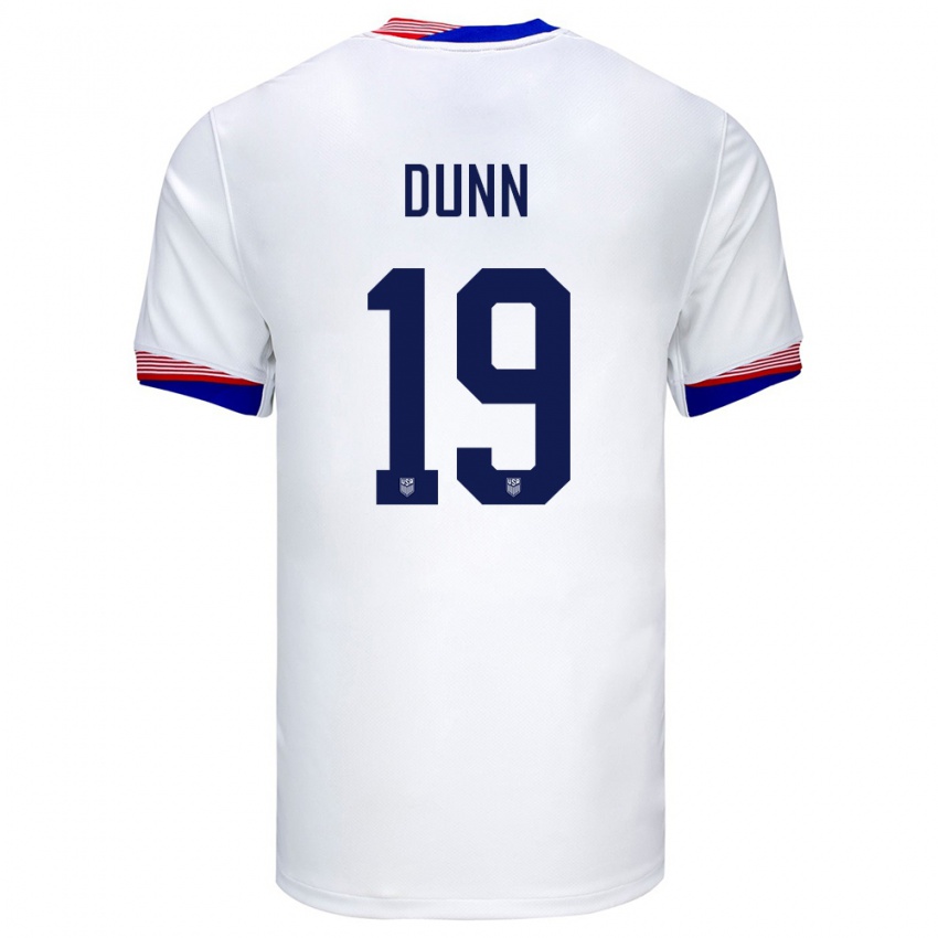 Kinder Vereinigte Staaten Crystal Dunn #19 Weiß Heimtrikot Trikot 24-26 T-Shirt