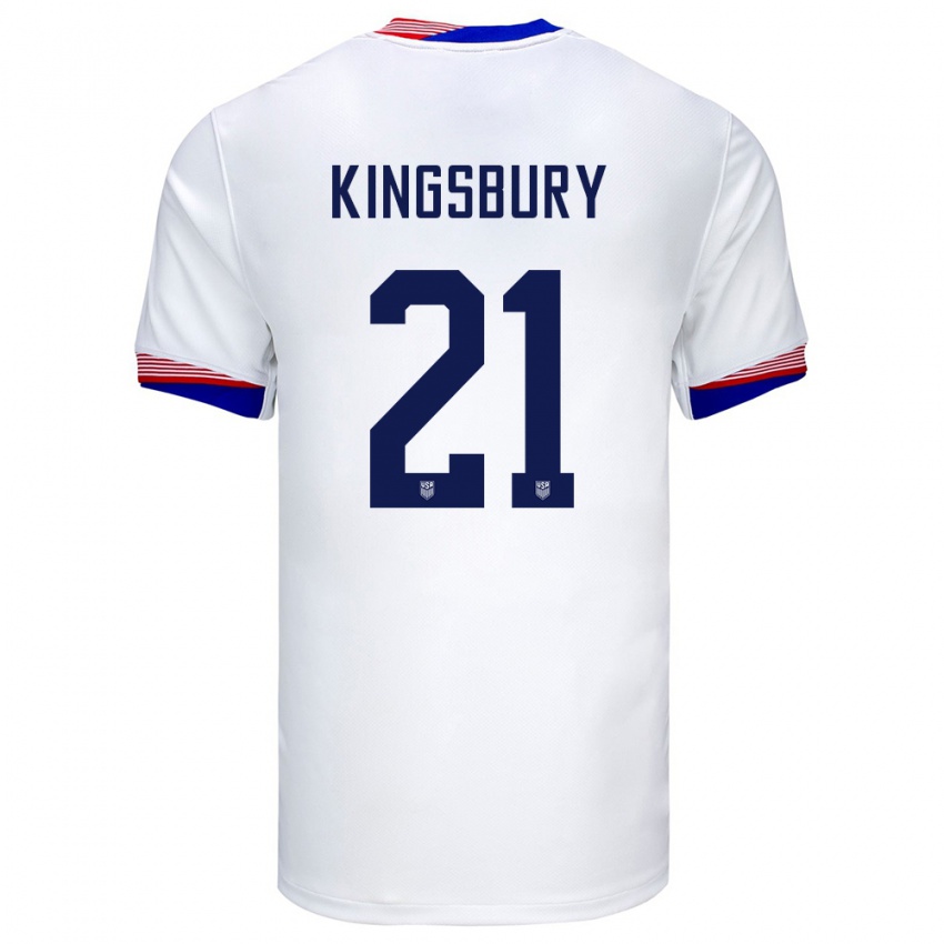 Kinder Vereinigte Staaten Aubrey Kingsbury #21 Weiß Heimtrikot Trikot 24-26 T-Shirt