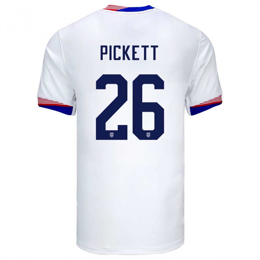 Kinder Vereinigte Staaten Carson Pickett #26 Weiß Heimtrikot Trikot 24-26 T-Shirt