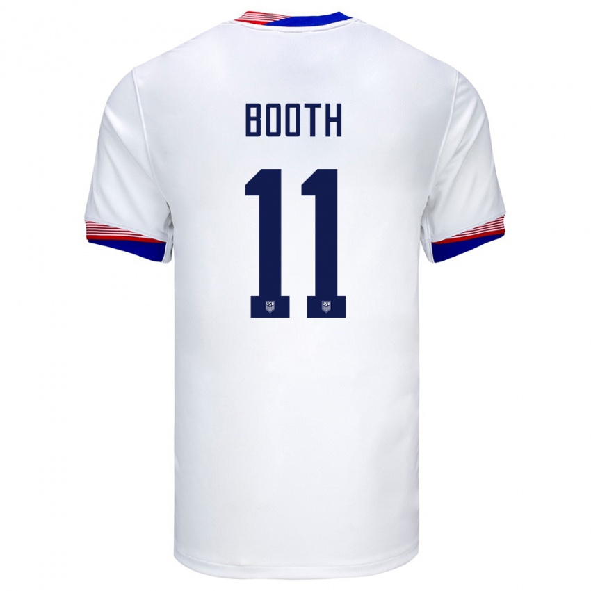 Kinder Vereinigte Staaten Zach Booth #11 Weiß Heimtrikot Trikot 24-26 T-Shirt