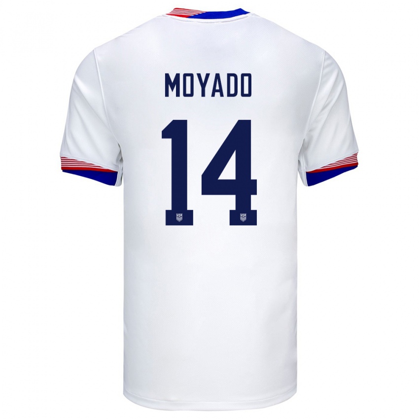 Kinder Vereinigte Staaten Bryan Moyado #14 Weiß Heimtrikot Trikot 24-26 T-Shirt